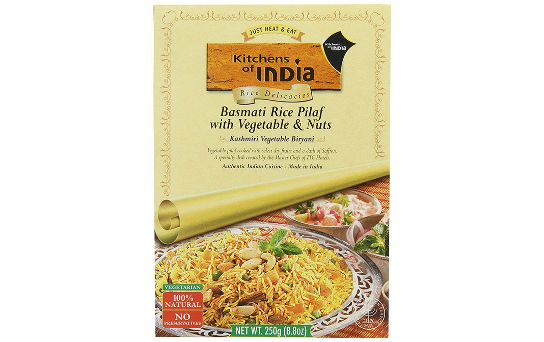 Kitchens Of India Kashmiri Vegetable Biryani - Basmati Rice Pilaf With Vegetable & Nuts   Box  250 grams